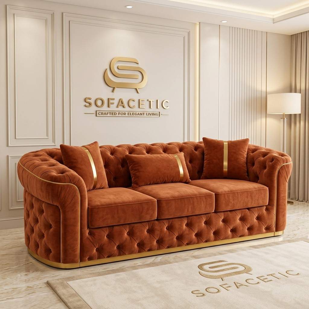 Madrid Plush Velevt Chesterfield Sofa Set