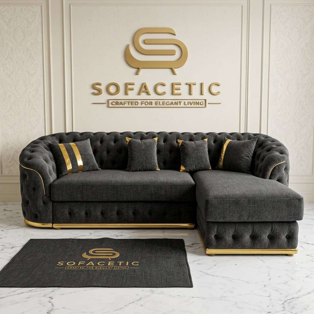 Madrid Chenile Fabric Chesterfield Sofa Set