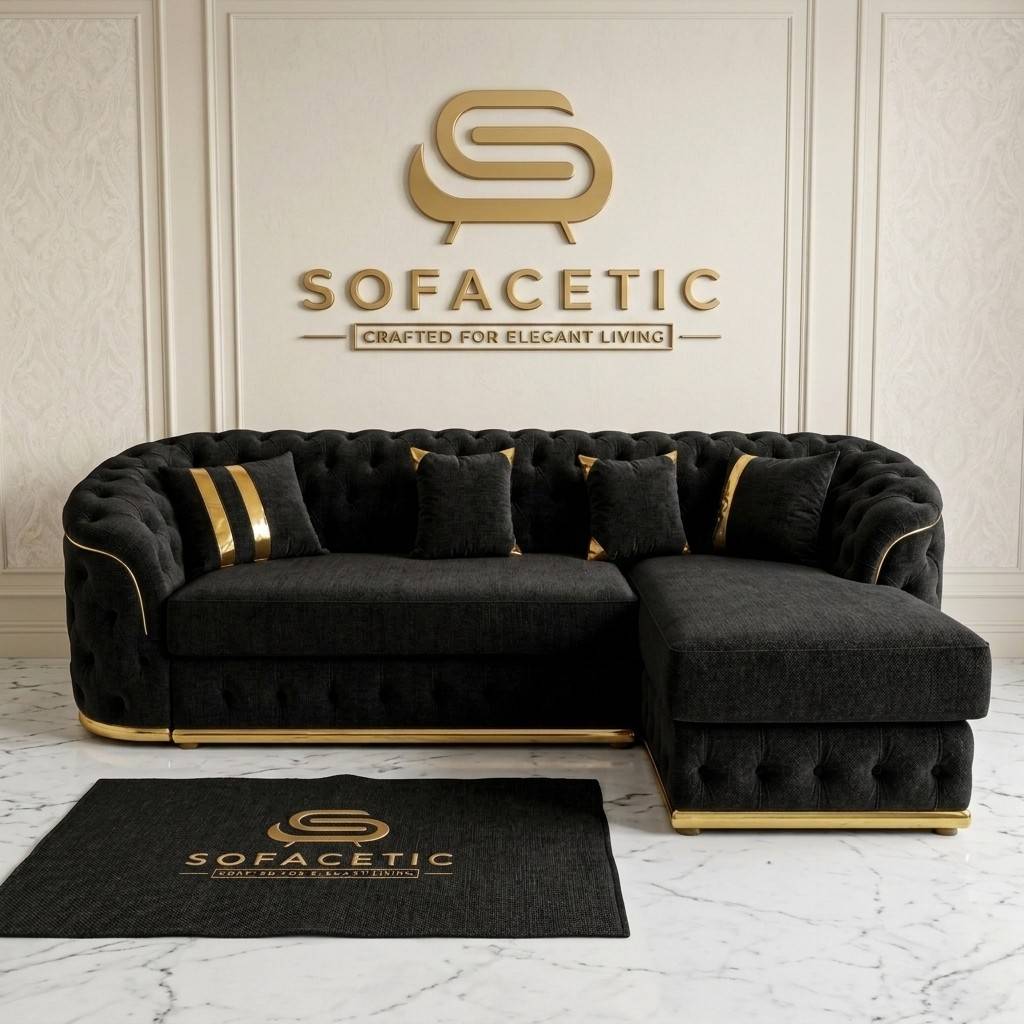 Madrid Chenile Fabric Chesterfield Sofa Set
