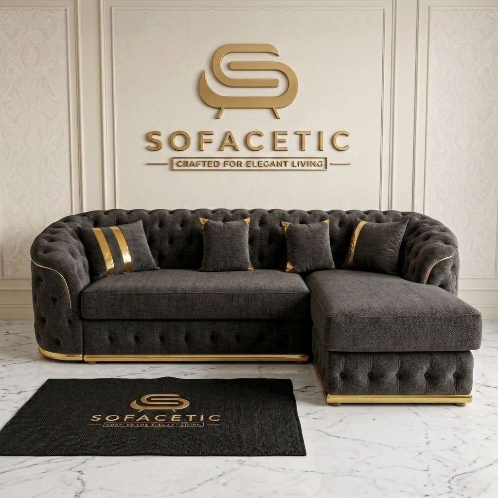 Madrid Chenile Fabric Chesterfield Sofa Set