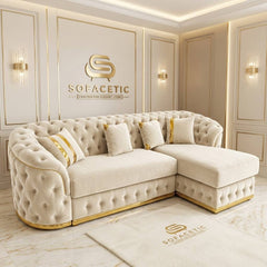 Madrid Plush Velevt Chesterfield Sofa Set