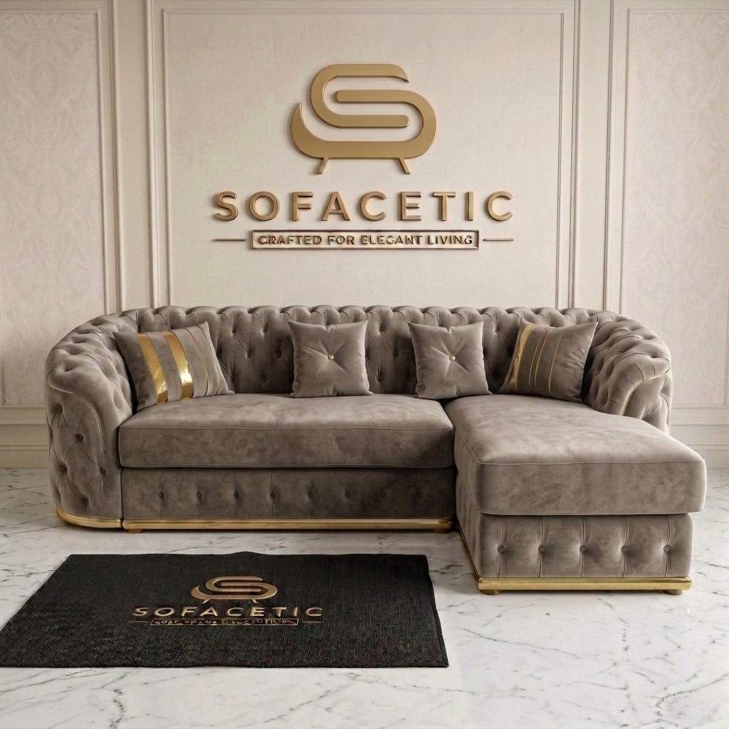 Madrid Plush Velevt Chesterfield Sofa Set