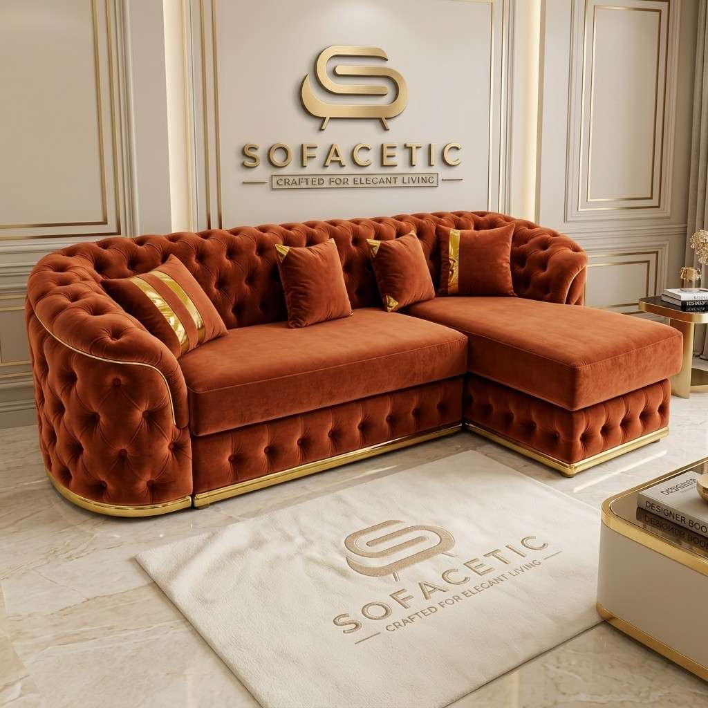 Madrid Plush Velevt Chesterfield Sofa Set