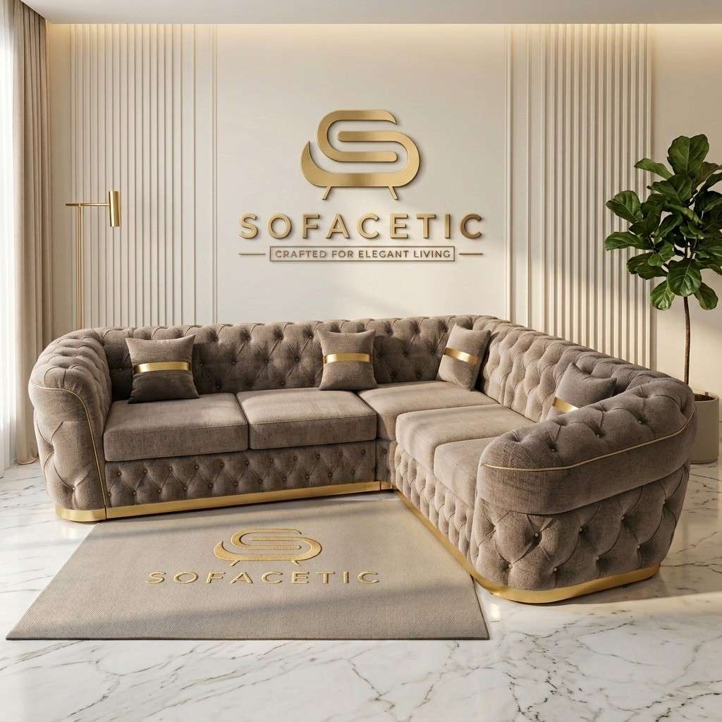 Madrid Chenile Fabric Chesterfield Sofa Set
