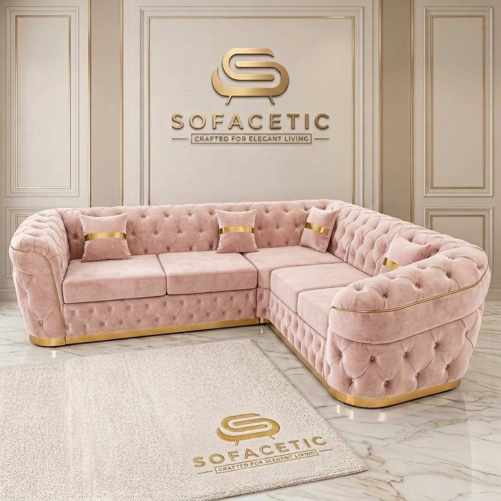 Madrid Plush Velevt Chesterfield Sofa Set