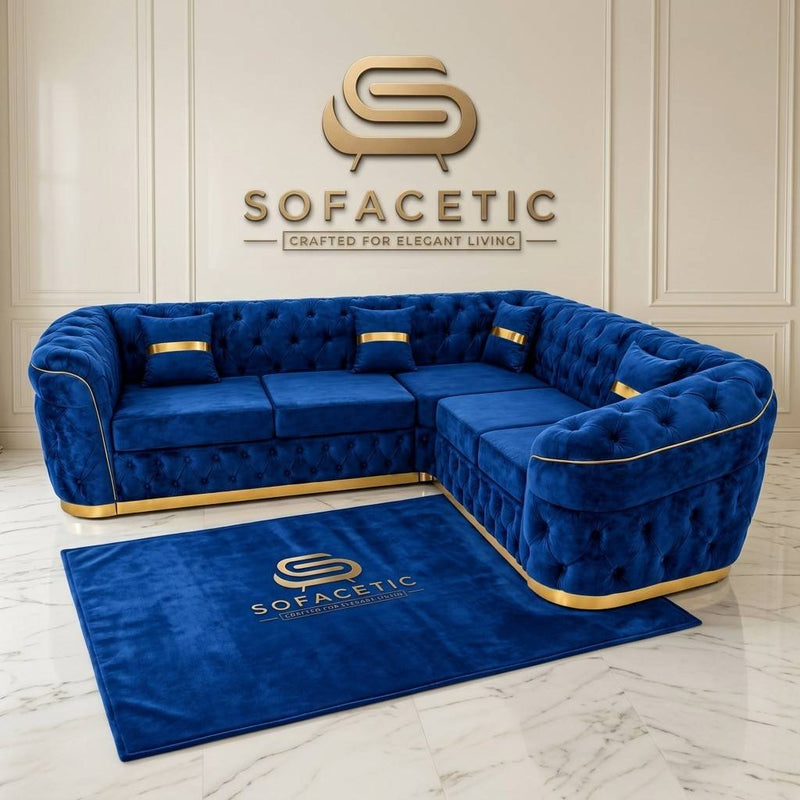 Madrid Plush Velevt Chesterfield Sofa Set