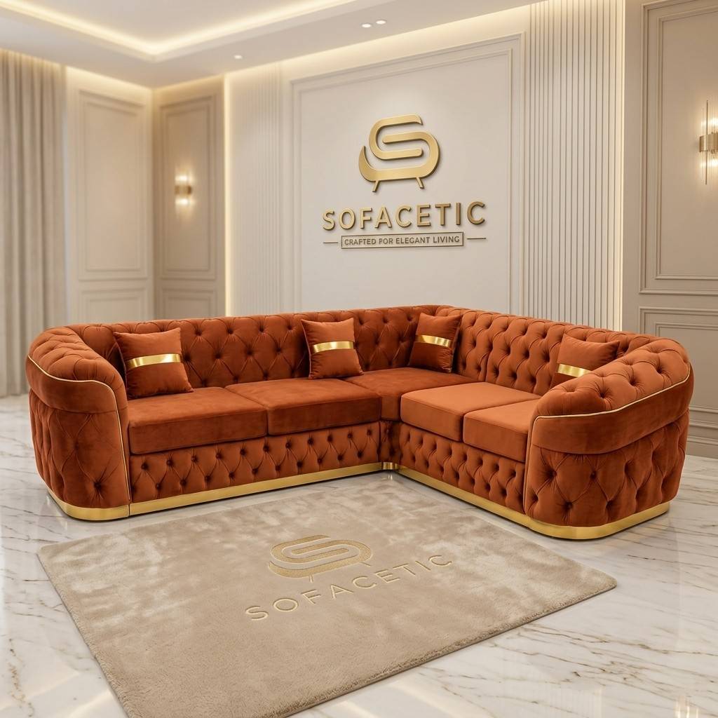 Madrid Plush Velevt Chesterfield Sofa Set