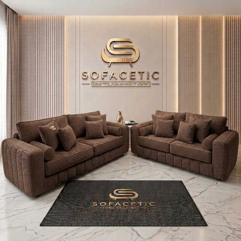 Lilly Jumbo Cord Fabric Luxury Sofa Set