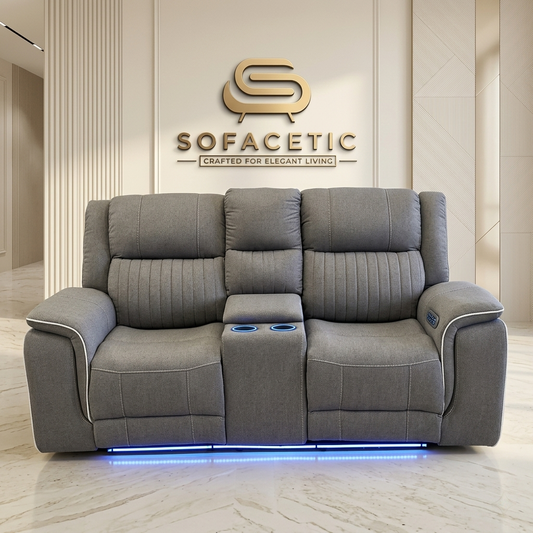 Hannah Fabric Recliner  Sofa Grey Set