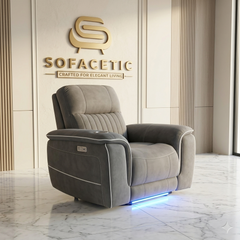 Hannah Fabric Recliner  Sofa Grey Set