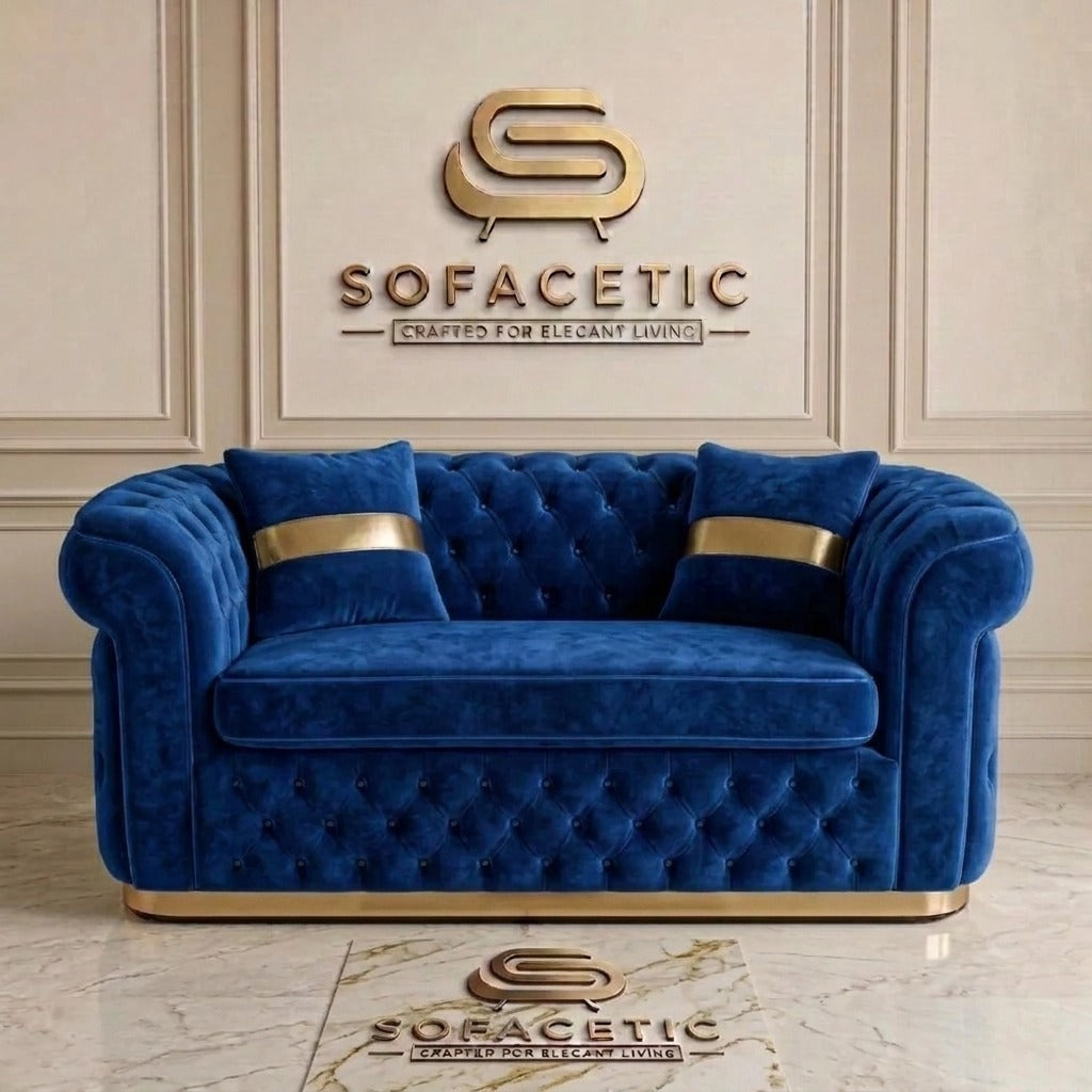 Madrid Plush Velevt Chesterfield Sofa Set