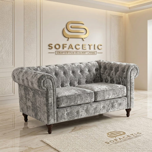 Olympia Chesterfield Crush Velvet  Sofa Set