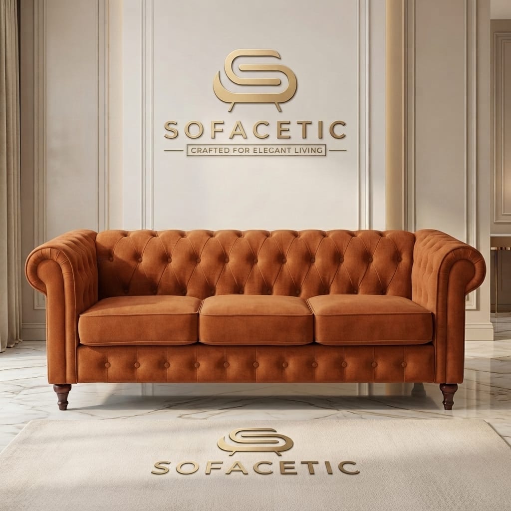 Olympia Chesterfield  Plush velvet Sofa Set