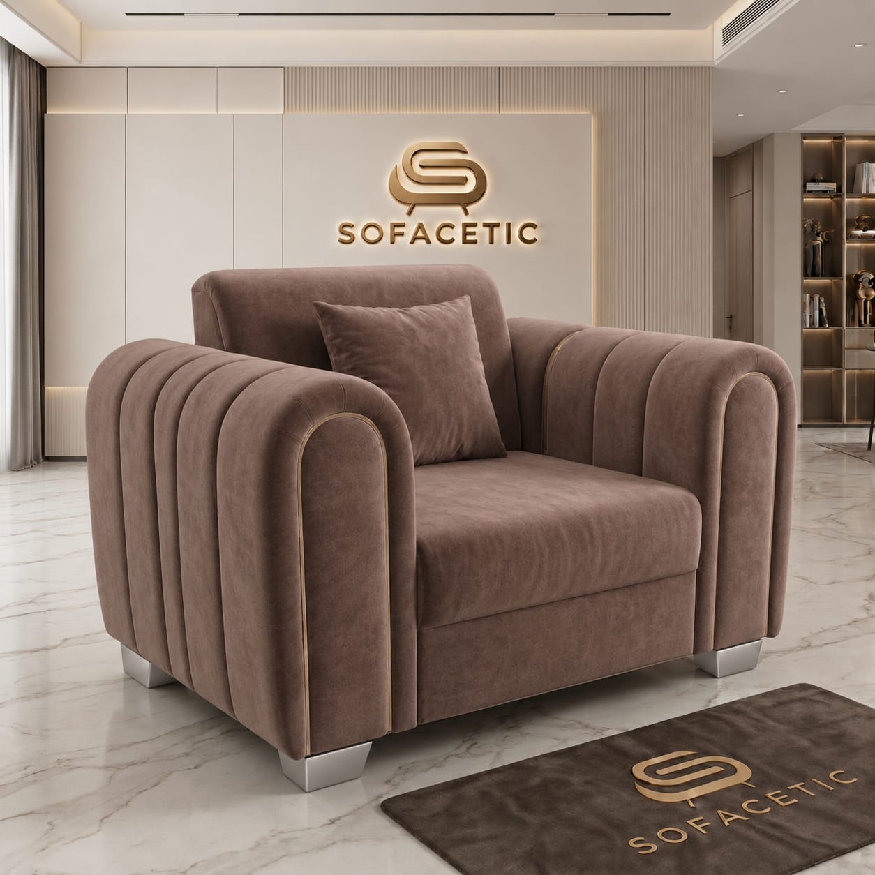 Lilly Plush Velvet Fabric Luxury Sofa Set