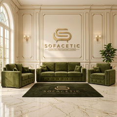 Ruby Alaska Plush velvet Sofa Set