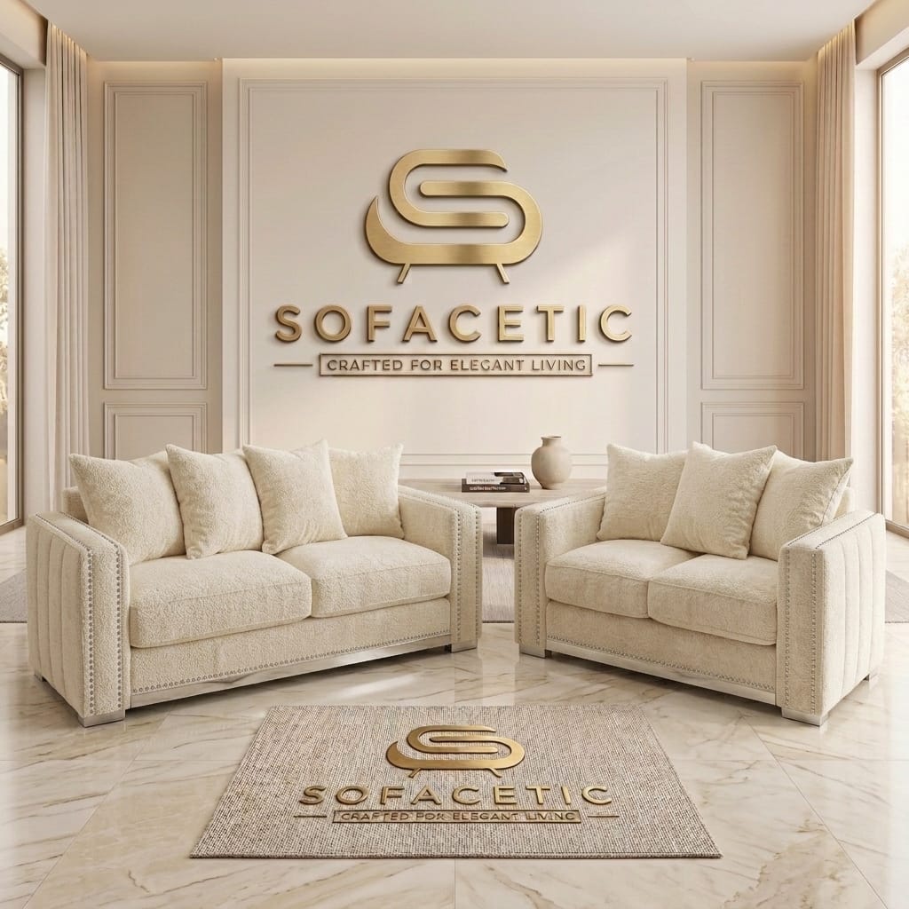Ruby Alaska Chenile Sofa Set