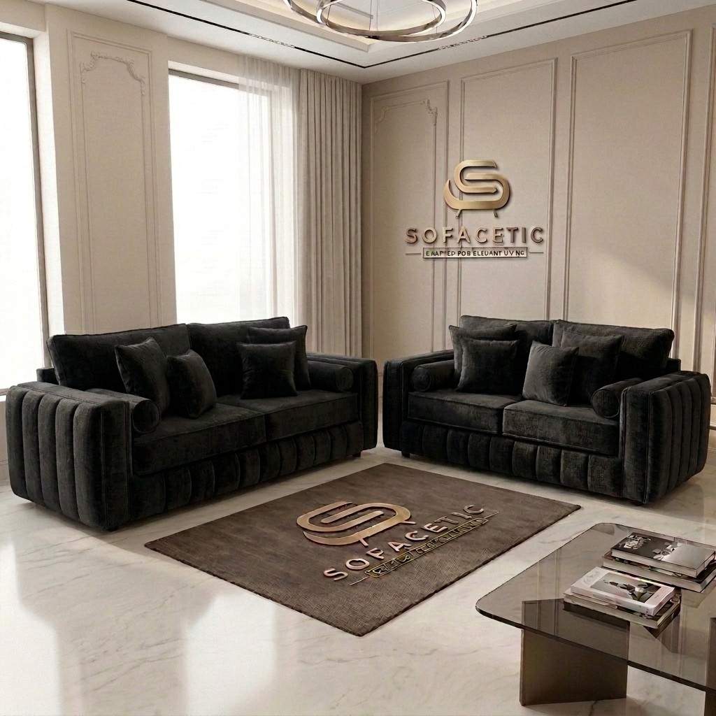 Lilly Crush Velvet Fabric Luxury Sofa Set