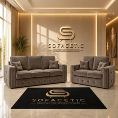 Ruby Alaska Plush velvet Sofa Set