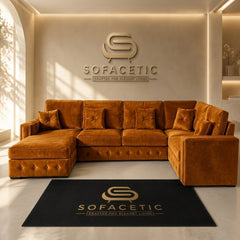 Ruby Alaska Plush velvet Sofa Set
