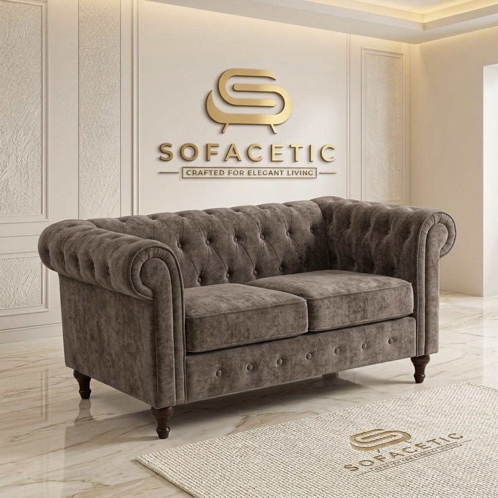 Olympia Chesterfield  Chenile  Sofa Set