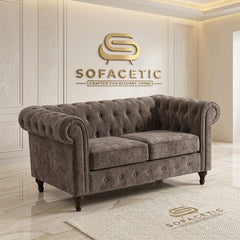 Olympia Chesterfield  Chenile  Sofa Set