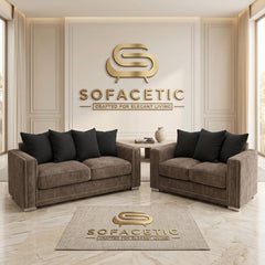 Ruby Alaska Chenile Sofa Set