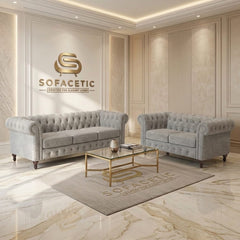 Olympia Chesterfield Jumbo Cord Sofa Set