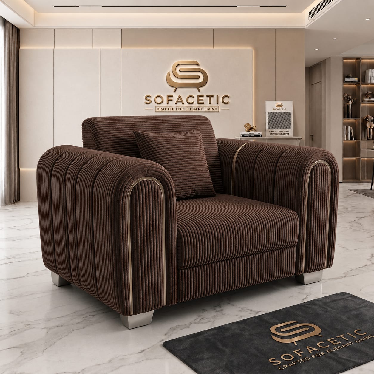 Lilly Jumbo Cord Fabric Luxury Sofa Set