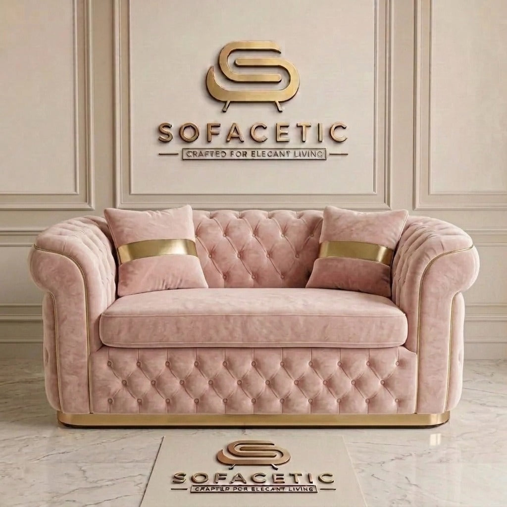 Madrid Plush Velevt Chesterfield Sofa Set