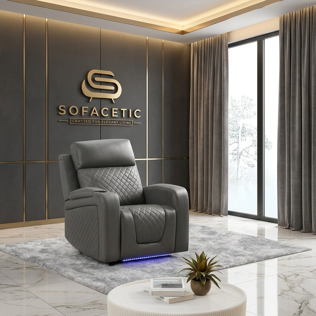 Florida Leather Suite Sofa Grey Set