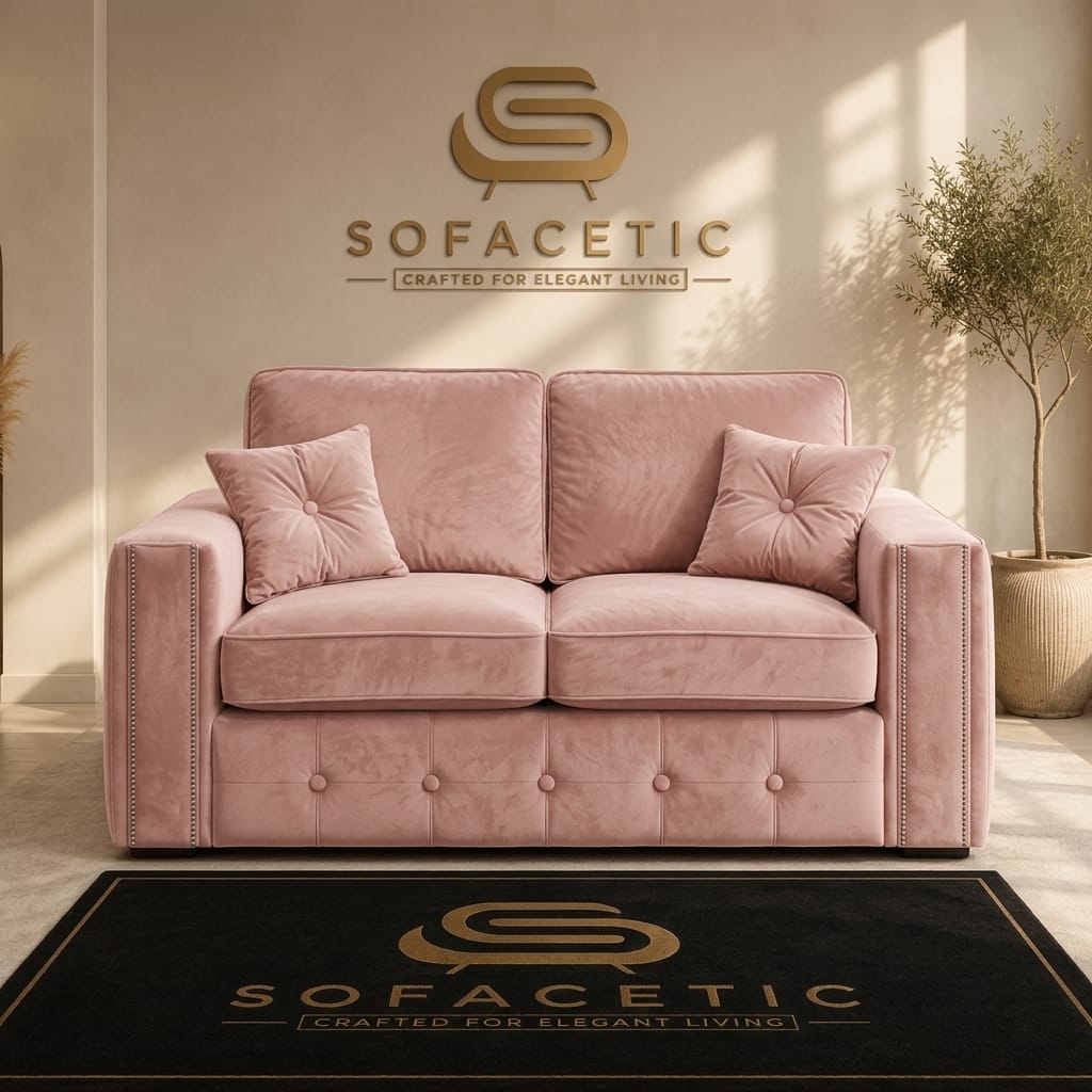 Ruby Alaska Plush velvet Sofa Set