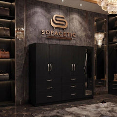 5 Door Black color Wardrobe