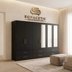 6 Door Black color Wardrobe
