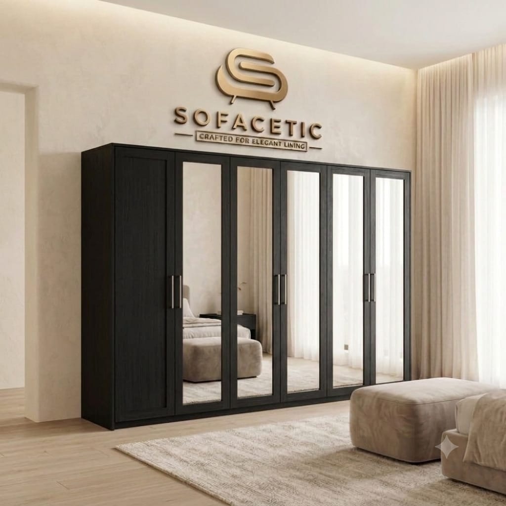 6 Door Black color Wardrobe