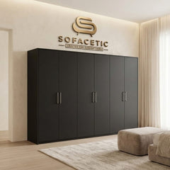 6 Door Black color Wardrobe