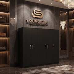 5 Door Black color Wardrobe