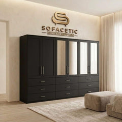 6 Door Black color Wardrobe