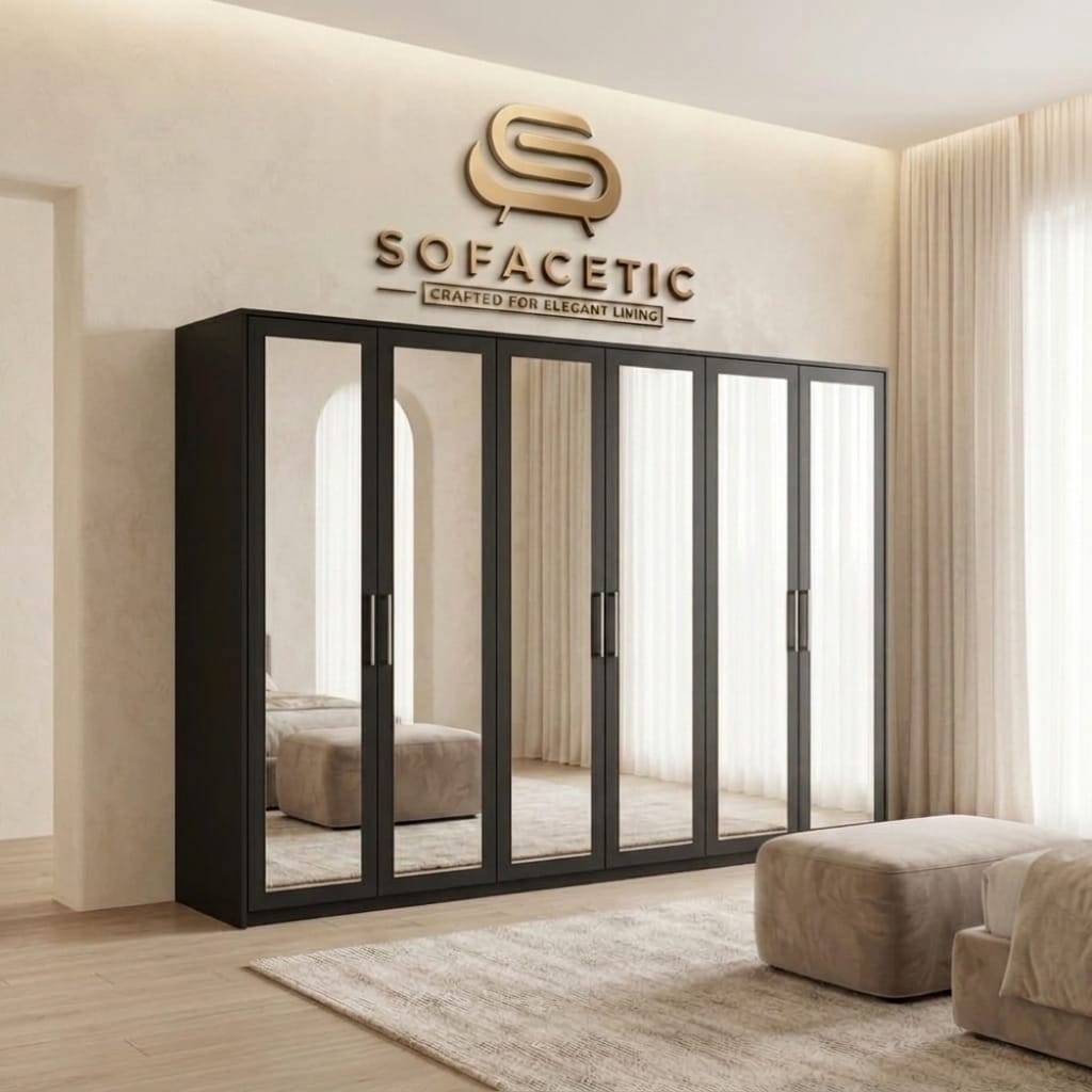 6 Door Black color Wardrobe