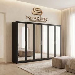 6 Door Black color Wardrobe