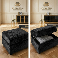 Storage Footstool in Crush Velvet Fabric