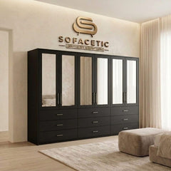 6 Door Black color Wardrobe