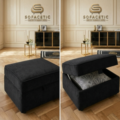 Storage Footstool in Chenille Fabric