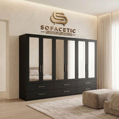 6 Door Black color Wardrobe