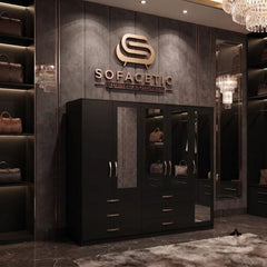 5 Door Black color Wardrobe
