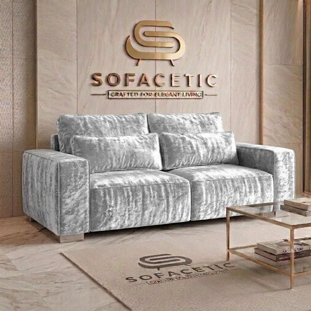 Salon Crush velvet Fabric Sofa