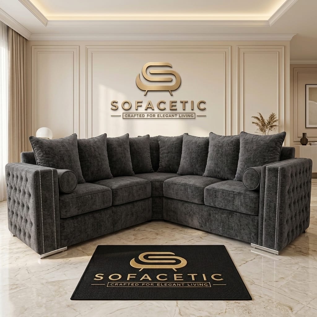 Ruby Alaska Chenile Sofa Set