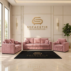 Ruby Alaska Plush velvet Sofa Set