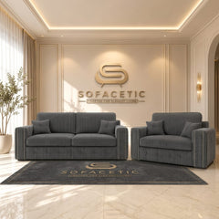 Ruby Alaska Jumbo cord Sofa Set
