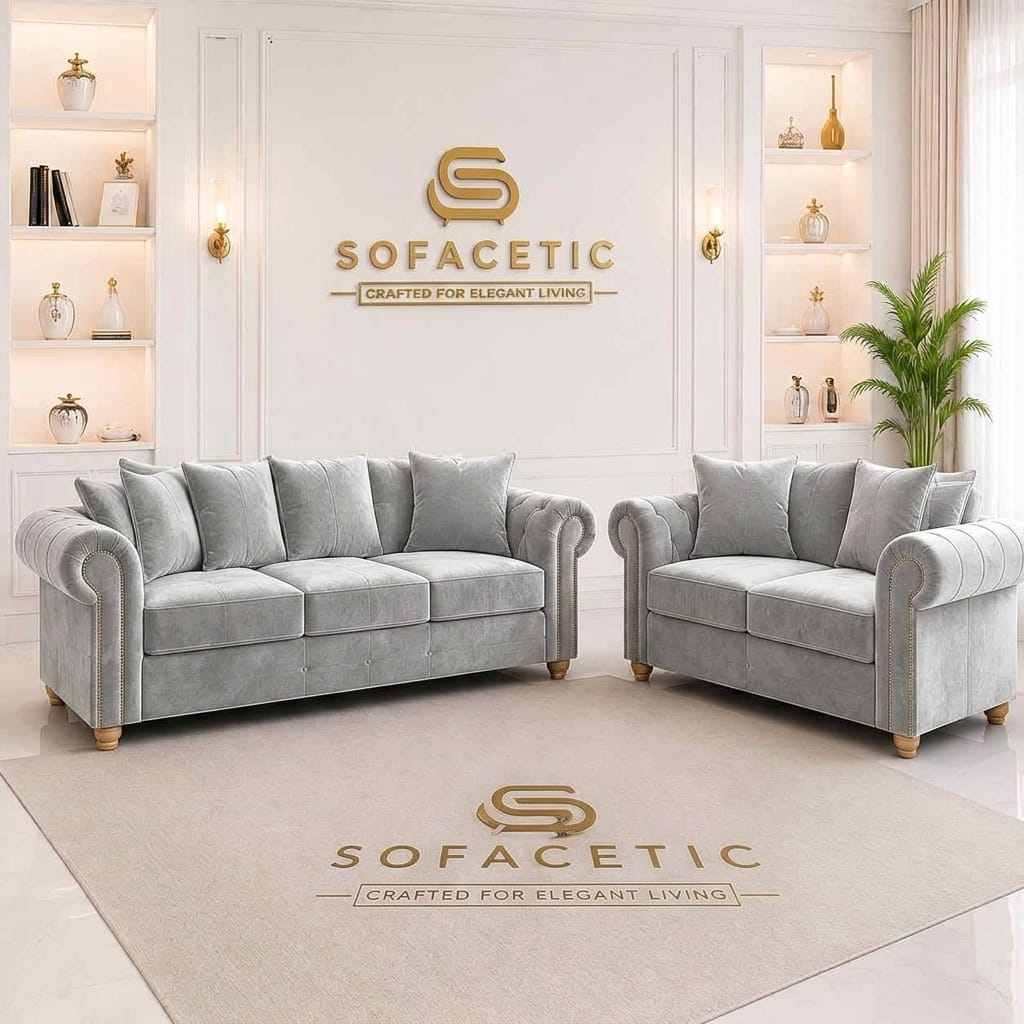Olympia Ashwin Plush velvet Sofa Set