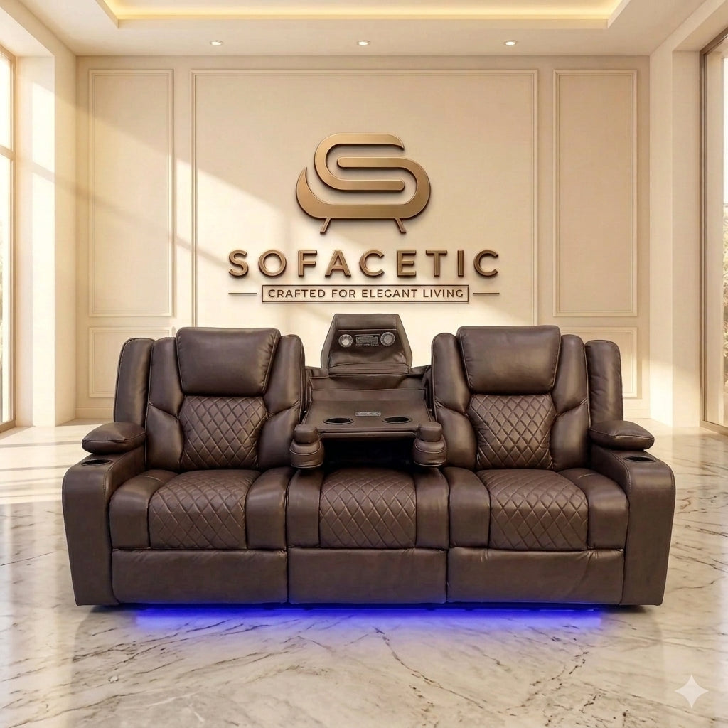 Orlando Recliner Sofa Brown Set